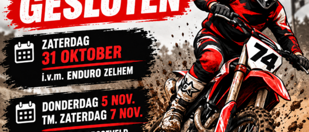 Gesloten 31 oktober en 5 tm. 7 november.